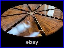 Amazing Bespoke CMC Jupe Circular Sunburst Flame mahogany dining table range
