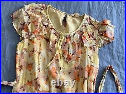 Antique 1920's 1930's Floral Silk Chiffon Tea Dress