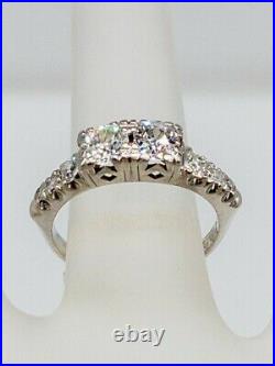 Antique 1930s ART DECO 1.25ct Old Euro Diamond Platinum Wedding Band Ring