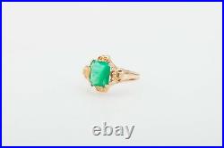 Antique 1930s ART DECO $3000 3ct Colombian Emerald 10k Yellow Gold Ring