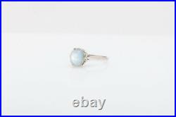 Antique 1930s ART DECO 6ct Grey Blue Star Sapphire Platinum Filigree Ring