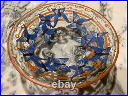 Antique A. Mazoyer Pocket Cup Enamelled Glass Decor Butterflies Sign Art Deco