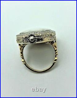 Antique Art Deco 14k Diamond Watch Ring