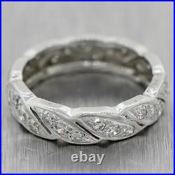 Antique Art Deco 14k White Gold 0.60ctw Diamond Band Ring