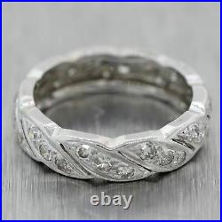 Antique Art Deco 14k White Gold 0.60ctw Diamond Band Ring