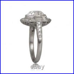 Antique Art Deco 2.55 Ct Cushion Cut Lab-Created Diamond Vintage Engagement Ring