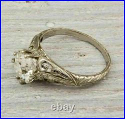 Antique Art Deco 2.76 Ct Round Shape Lab Created Diamond Vintage Engagement Ring