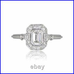 Antique Art Deco 3.40Ct White Diamond 925 Silver Engagement Wedding Vintage Ring