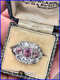 Antique Art Deco Sapphire Diamond Palladium Ring