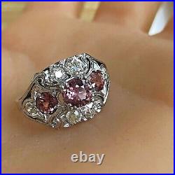 Antique Art Deco Sapphire Diamond Palladium Ring