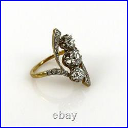 Antique Art Deco Vintage Inspire Wedding Ring 14K Yellow Gold Over 2.5Ct Diamond