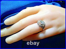 Antique European Cut Diamond Engagement Ring Vintage Art Deco Platinum Solitaire