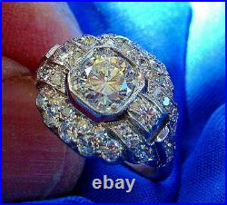 Antique European Cut Diamond Engagement Ring Vintage Art Deco Platinum Solitaire