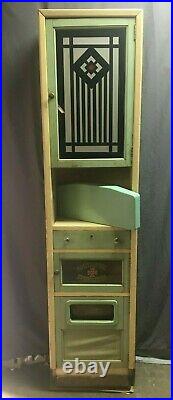 Antique Jadeite Green Art Deco Cabinet Cupboard Barber Shop Vtg Bathroom 195-19J