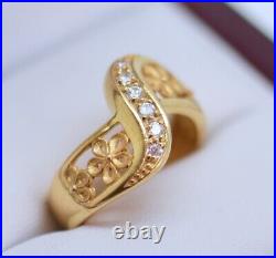 Antique Jewellery 22K Yellow Gold Ring White Sapphire Art Deco Vintage Jewelry