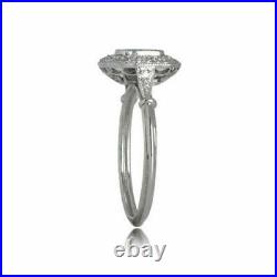 Antique Vintage Art Deco 1.50 Ct Emerald Cut Diamond Engagement Ring 925 Silver