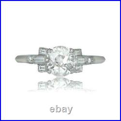 Antique Vintage Art Deco 2.2Ct Round Diamond 925 Sterling Silver Engagement Ring