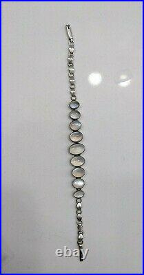 Antique Vintage Art Deco Ceylon Moonstone Bracelet Silver 1920s 6.5 7 inch