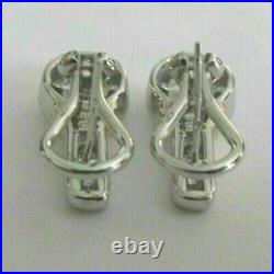 Antique Vintage Art Deco Earrings 14K White Gold Plated 2 Ct Lab Created Diamond