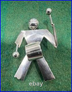 Antique Vintage Art Deco Hallmarked Silver Drum Boy Brooch Charles Horner Vgc