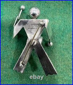 Antique Vintage Art Deco Hallmarked Silver Drum Boy Brooch Charles Horner Vgc