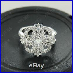 Antique Vintage Art Deco Wedding Diamond Engagement Ring Solid 14k White Gold