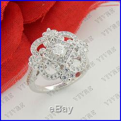 Antique Vintage Art Deco Wedding Diamond Engagement Ring Solid 14k White Gold