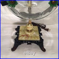 Antique Vintage Fish Bowl Aquarium Tank Holder Art Deco Houze Slag Glass