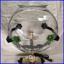 Antique Vintage Fish Bowl Aquarium Tank Holder Art Deco Houze Slag Glass