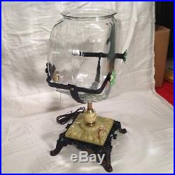 Antique Vintage Fish Bowl Aquarium Tank Holder Art Deco Houze Slag Glass