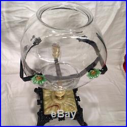 Antique Vintage Fish Bowl Aquarium Tank Holder Art Deco Houze Slag Glass