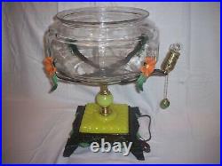 Antique Vintage Fish Bowl Tank Aquarium Holder Art Deco Light Houze Glass