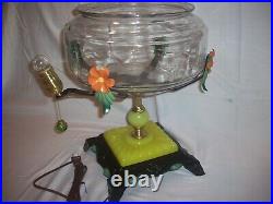 Antique Vintage Fish Bowl Tank Aquarium Holder Art Deco Light Houze Glass