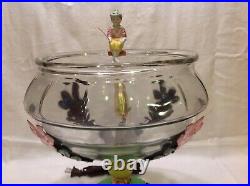Antique Vintage Fish Bowl Tank Aquarium Holder Light Art Deco Houze Glass