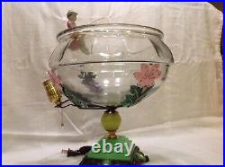 Antique Vintage Fish Bowl Tank Aquarium Holder Light Art Deco Houze Glass