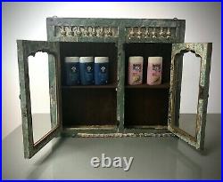 Antique Vintage Indian Art Deco Display Bathroom Kitchen Cabinet. Jade & Vanilla