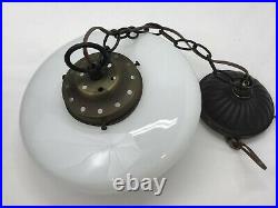 Antique Vtg Victorian Art Deco Schoolhouse Pendant Light 20s 30s 40s 50s Hanging