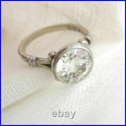 Art Deco 2.00Ct Round Cut Moissanite Stone Vintage Ring 925 Sterling Silver