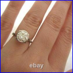Art Deco 2.00Ct Round Cut Moissanite Stone Vintage Ring 925 Sterling Silver