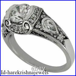 Art Deco 2.15CT Round Cut Lab-Created Diamond Vintage Antique Engagement Ring