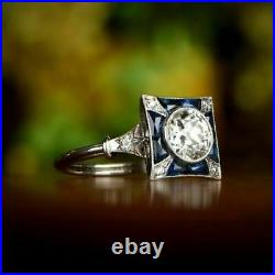 Art Deco 2.35Ct Round Cut Lab-Created Diamond Vintage Antique Engagement Rings