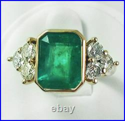 Art Deco 2.45 Ct Emerald Green Sapphire Antique Vintage Silver Engagement Ring
