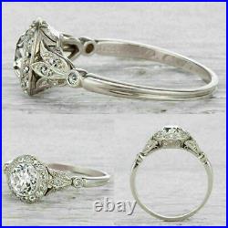 Art Deco 2.47Ct Round Cut Lab-Created Diamond Vintage & Antique Engagement Rings