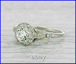 Art Deco 2.47Ct Round Cut Lab-Created Diamond Vintage & Antique Engagement Rings