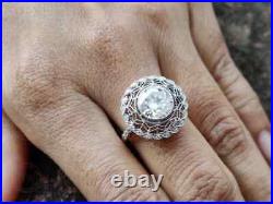 Art Deco 2.50 Ct Round Cut White Diamond Antique Vintage Engagement Wedding Ring