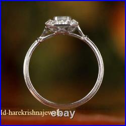 Art Deco 2.50CT Emerald Cut Lab-Created Diamond Antique Vintage Engagement Ring
