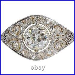 Art Deco 2.50Ct LabCreated Diamond Vintage Style Wedding Ring 14K Yellow Gold FN