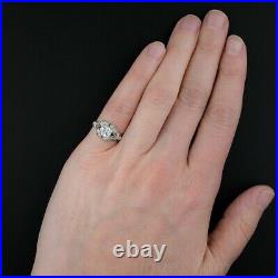 Art Deco 2.50Ct Round Simulated Diamond Vintage Engagement 14K White Gold Plated