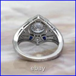 Art Deco 2.60 Ct White Diamond Antique Vintage Wedding Ring 925 Sterling Silver