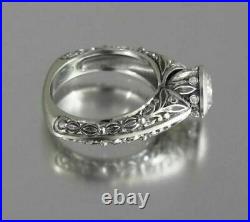 Art Deco 2.80Ct Lab Created Round Diamond 14k White Gold Vintage Engagement Ring